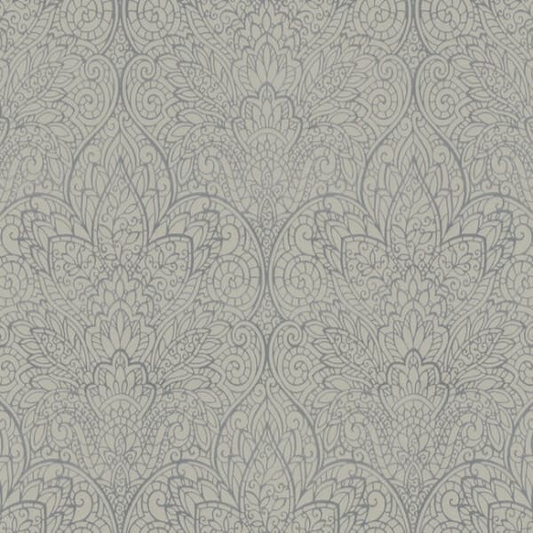 Paradise Wallpaper- Dark Taupe/Silver