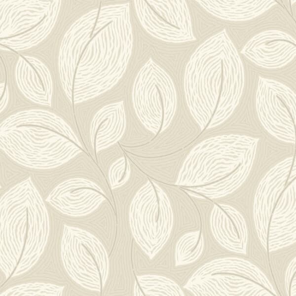 Contoured Leaves Wallpaper- Sand