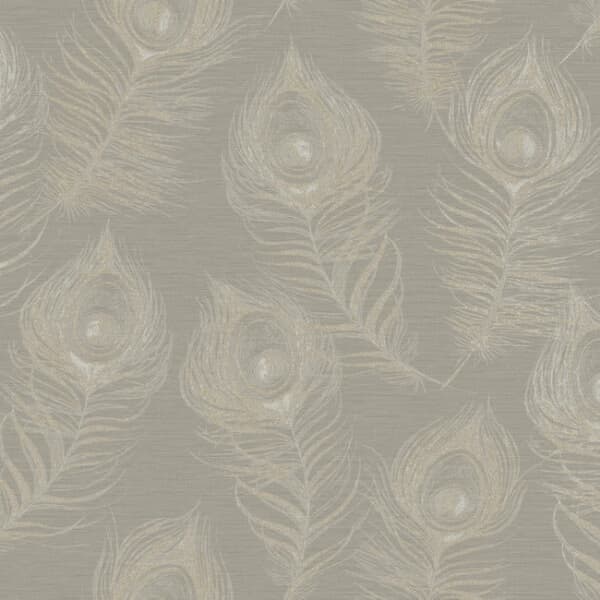 Regal Peacock Wallpaper- Mink