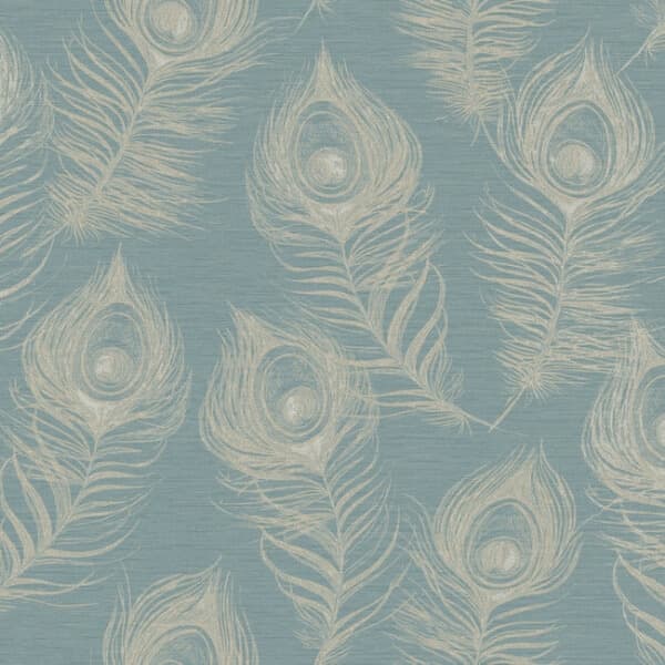 Regal Peacock Wallpaper- Dark Teal