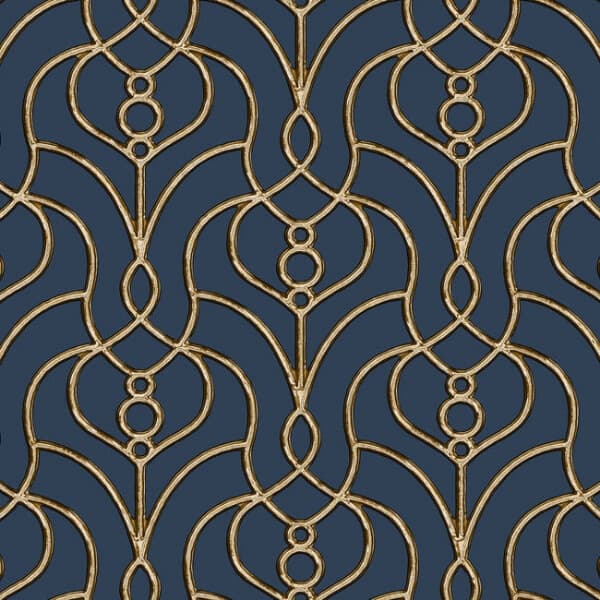 Divine Trellis Wallpaper- Navy