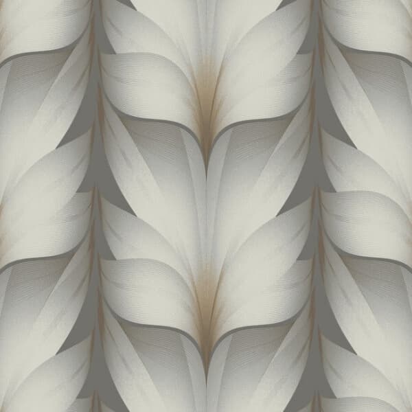 Lotus Light Stripe Wallpaper- Charcoal