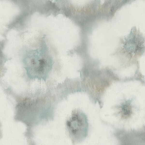 Blended Floral Wallpaper- Aqua