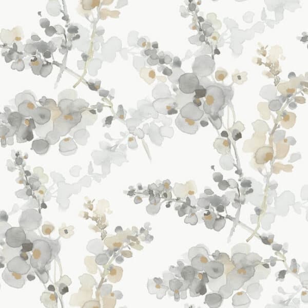 Blossom Fling Wallpaper- Steel