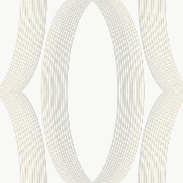 Progression Ogee Wallpaper- White
