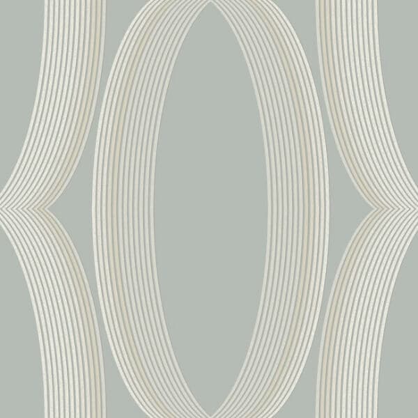 Progression Ogee Wallpaper- Light Blue