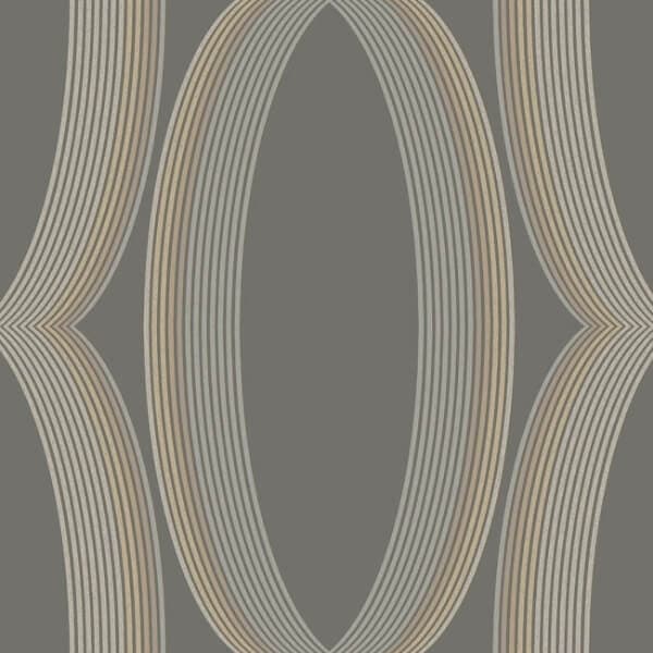 Progression Ogee Wallpaper- Charcoal