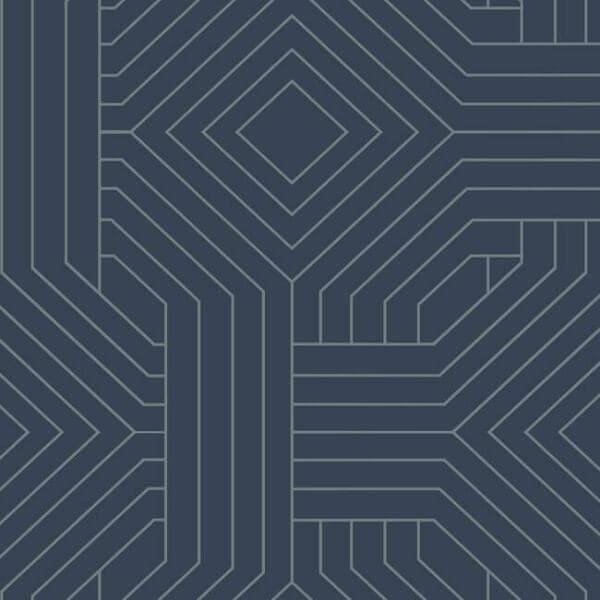 Diverging Diamonds Wallpaper- Fantasy Navy