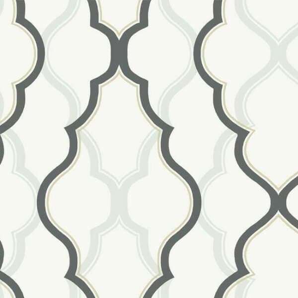 Double Damask Wallpaper- Verve/White