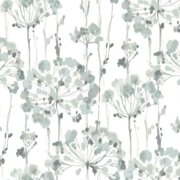 Flourish Wallpaper- Sheer Blue/Gray