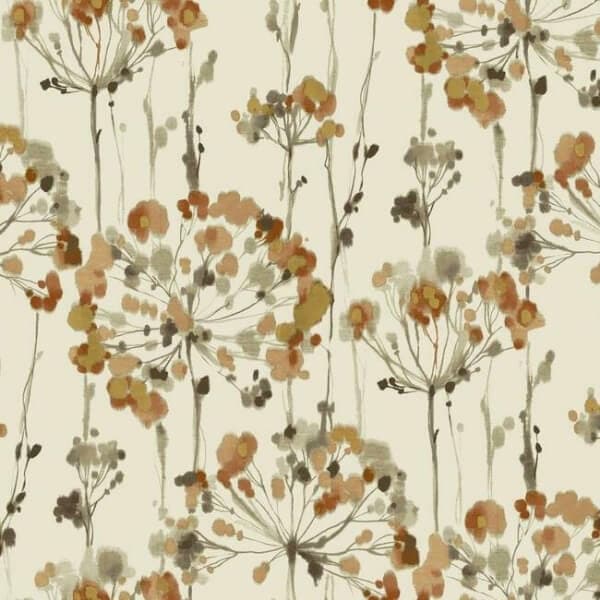 Flourish Wallpaper- Burnt Orange