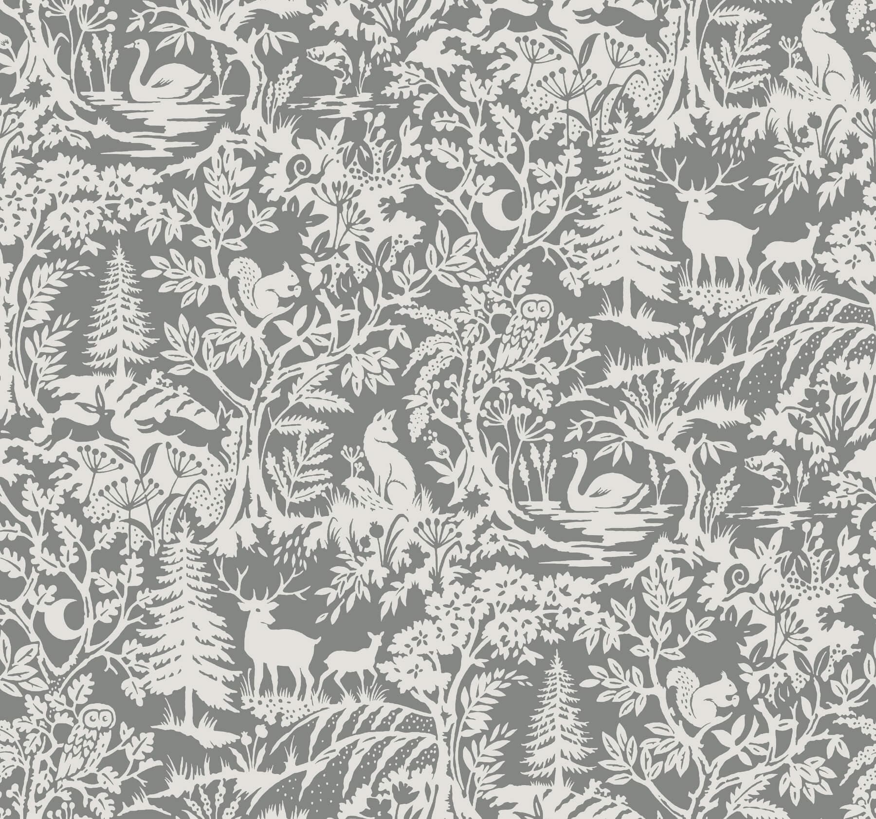 Alrick Charcoal Forest Venture Wallpaper