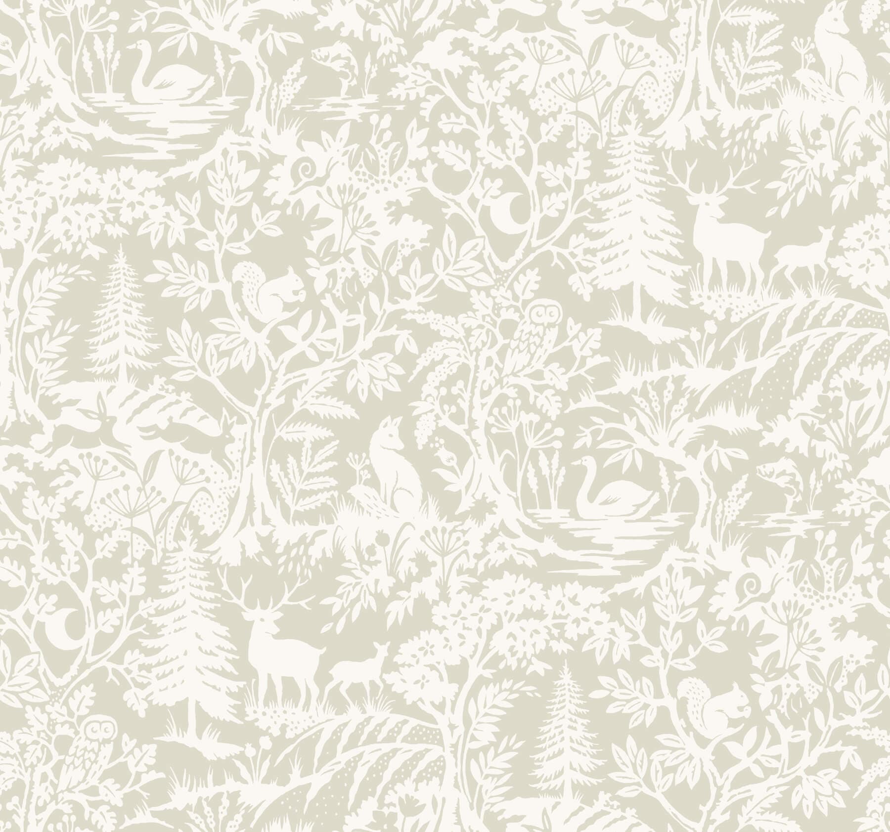 Alrick Taupe Forest Venture Wallpaper