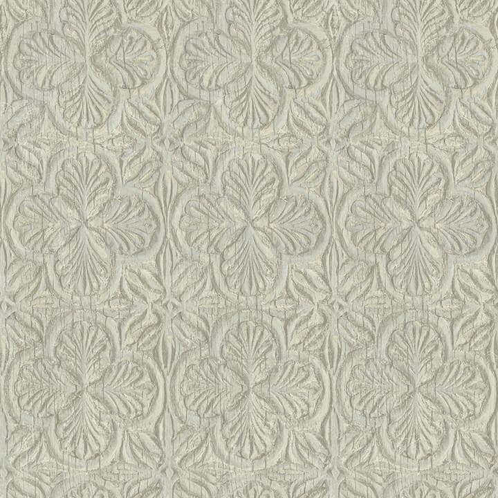 Karachi Light Blue Wooden Damask Wallpaper