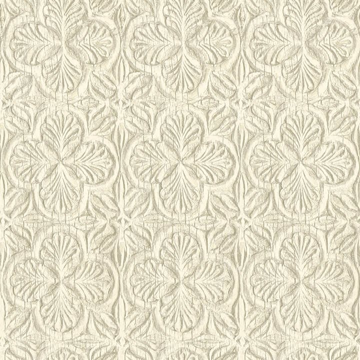 Karachi Cream Wooden Damask Wallpaper