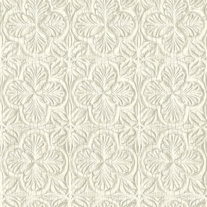 Karachi White Wooden Damask Wallpaper
