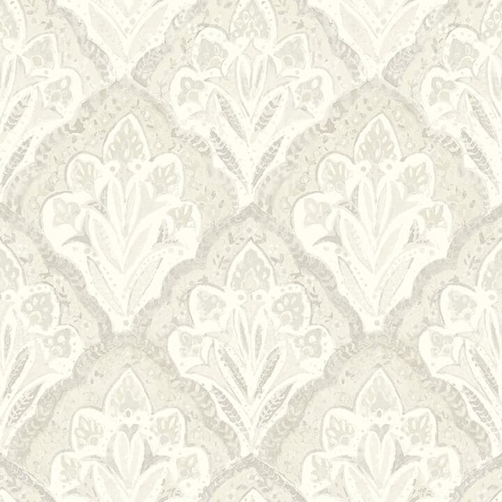 Mimir Dove Quilted Damask Wallpaper