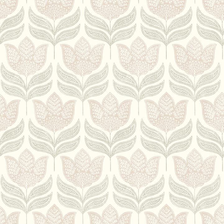Cathal Blush Tulip Block Print Wallpaper