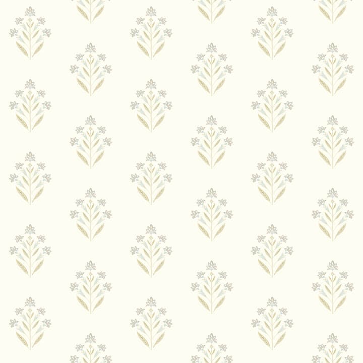 Kova Yellow Floral Crest Wallpaper