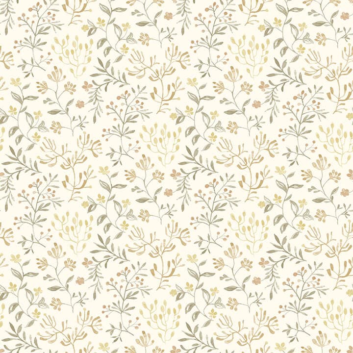 Tarragon Honey Dainty Meadow Wallpaper