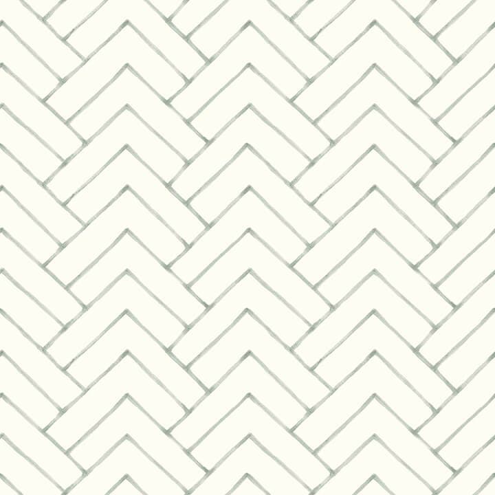 Oswin Teal Tiered Herringbone Wallpaper