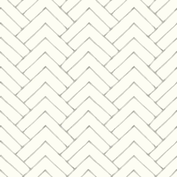 Oswin Grey Tiered Herringbone Wallpaper