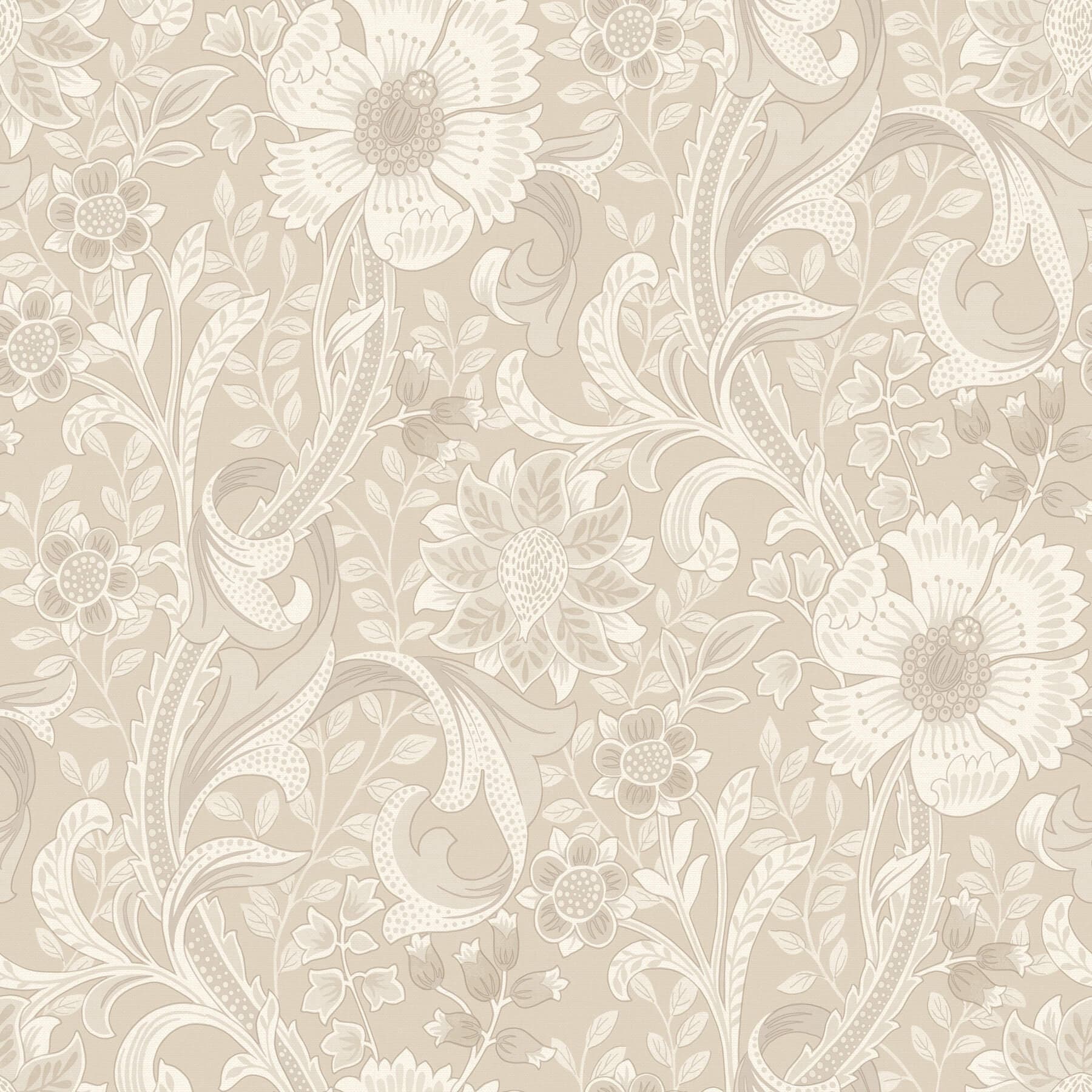 Liora Beige Floral Trail Wallpaper