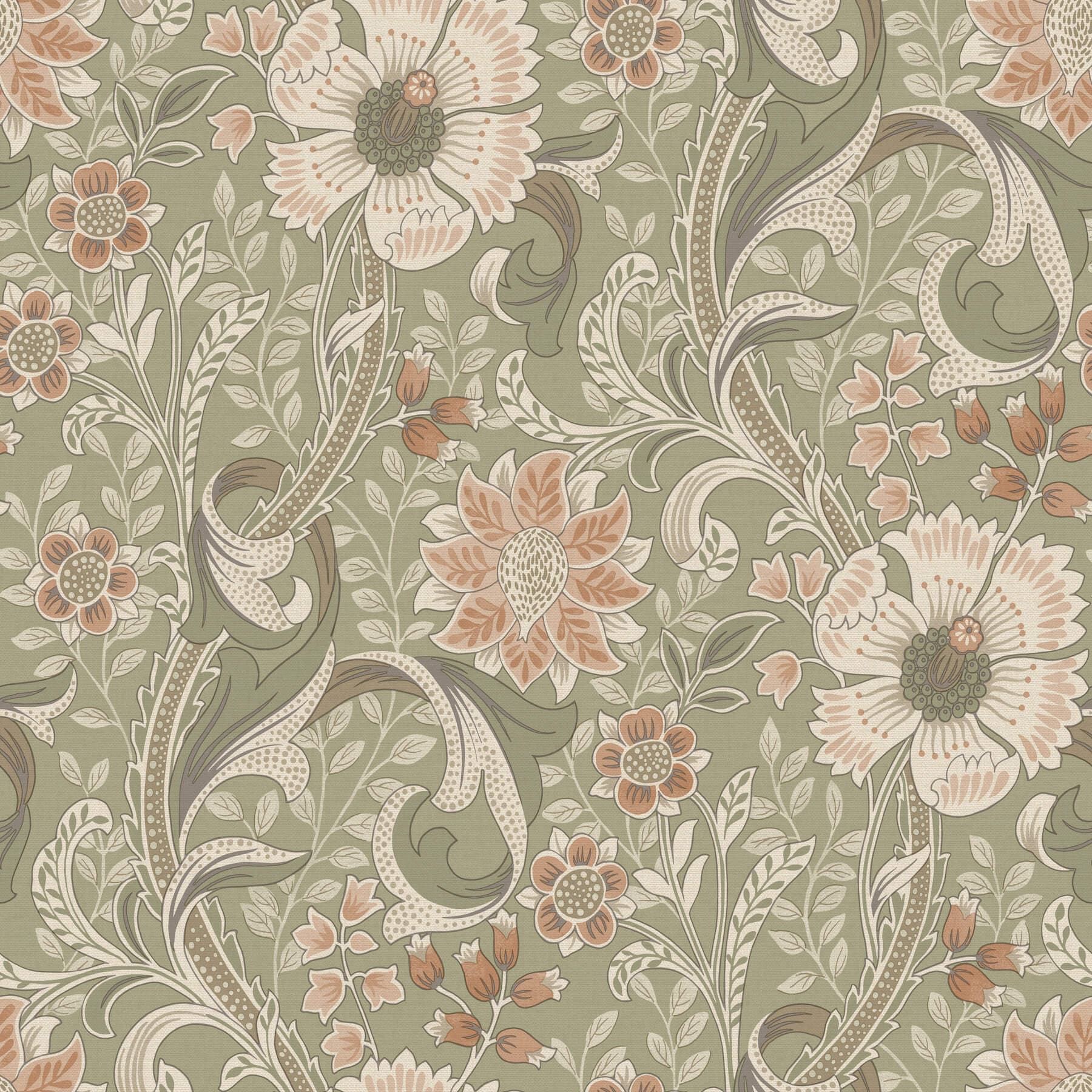 Liora Green Floral Trail Wallpaper