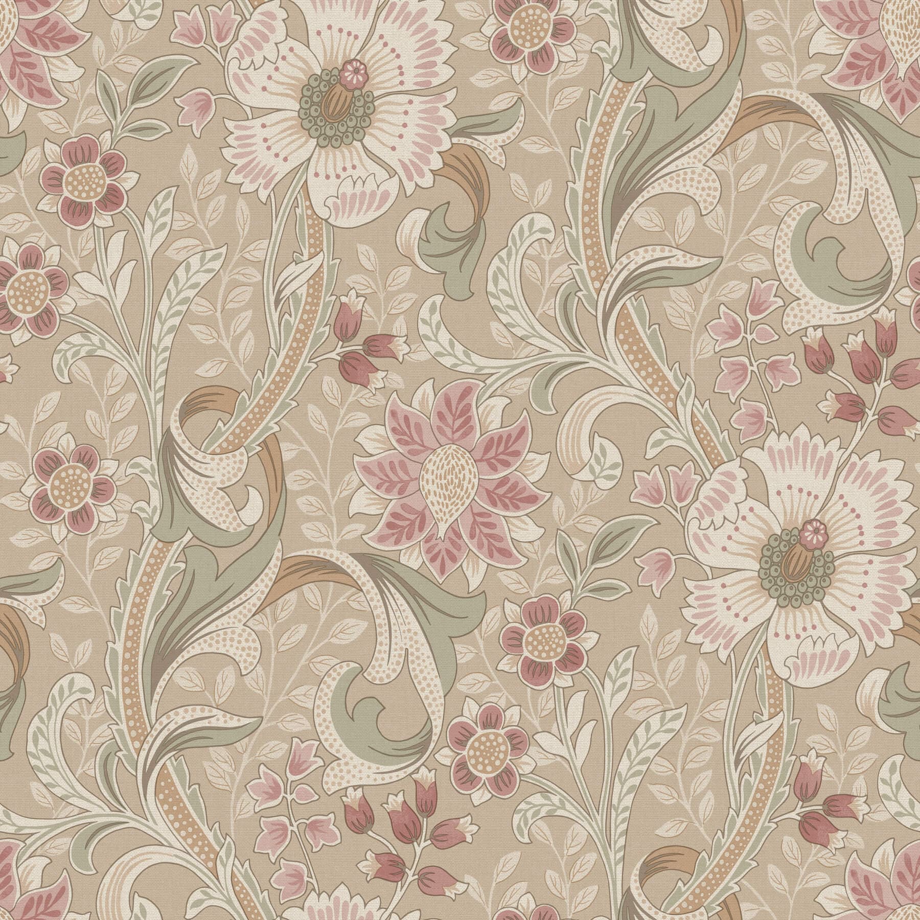 Liora Taupe Floral Trail Wallpaper