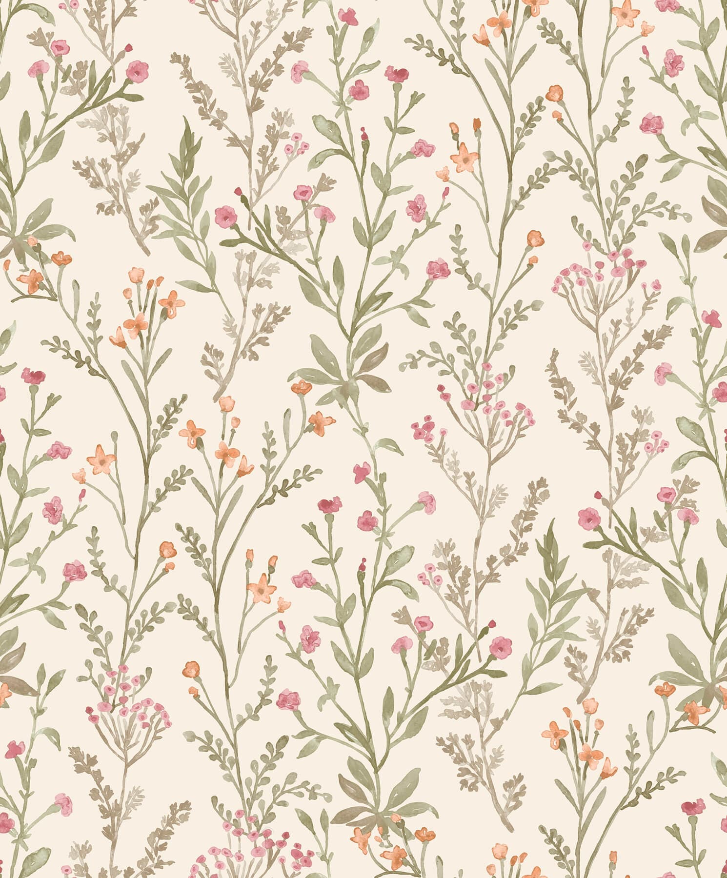 Laverne Green Wildflowers Wallpaper