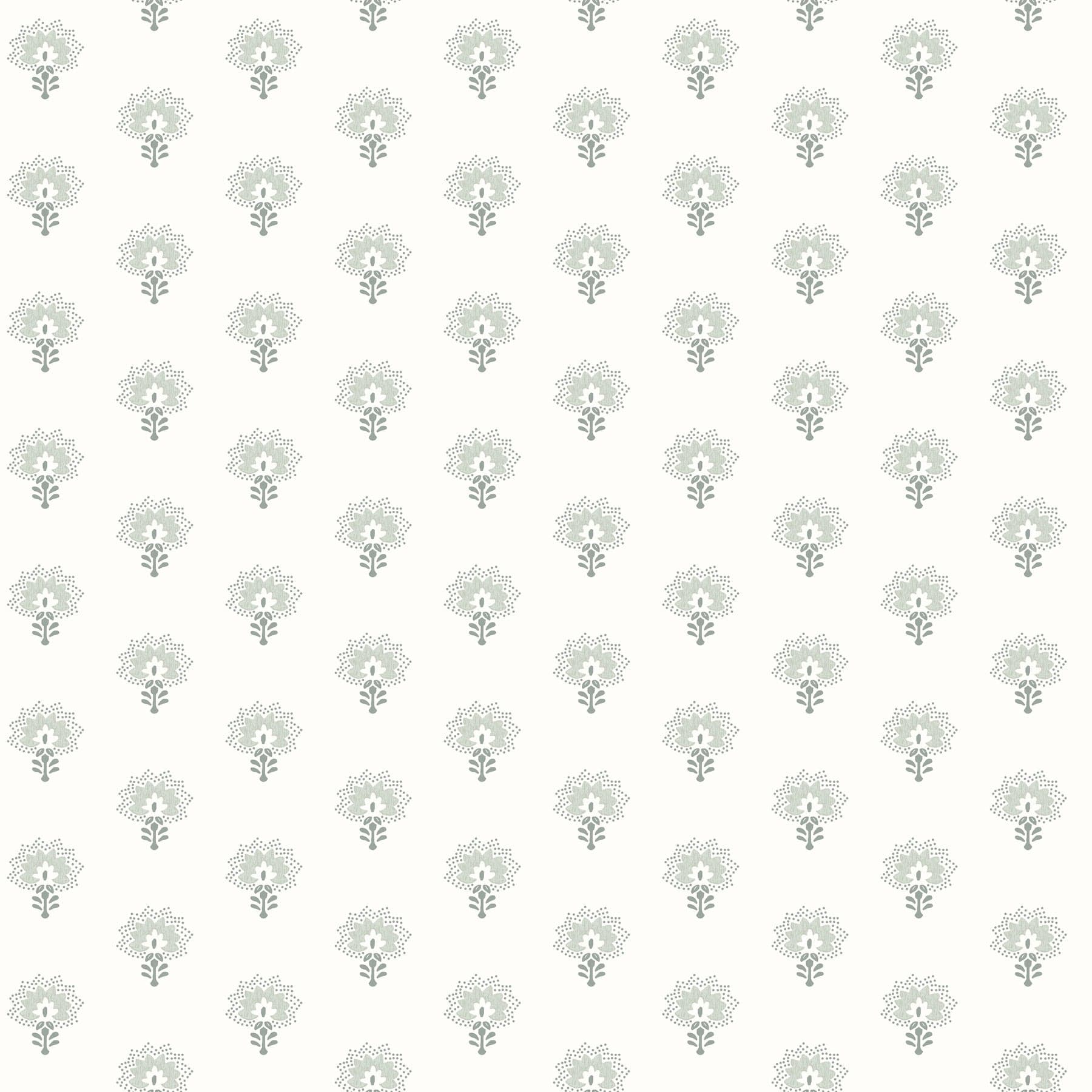 Chesapeake Hilda Floral Medallion Aqua Wallpaper