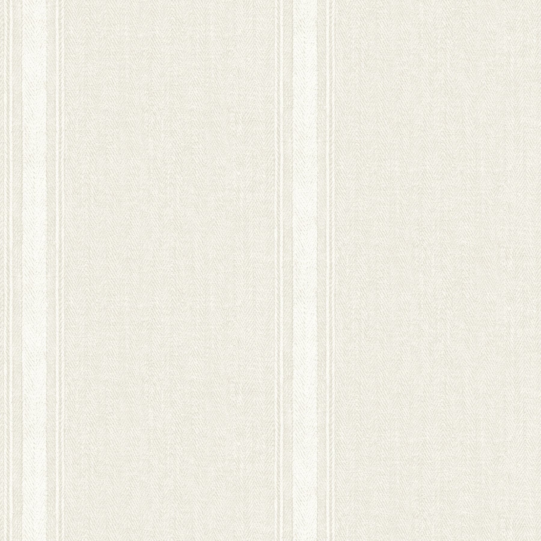 Linette Cream Fabric Stripe Wallpaper
