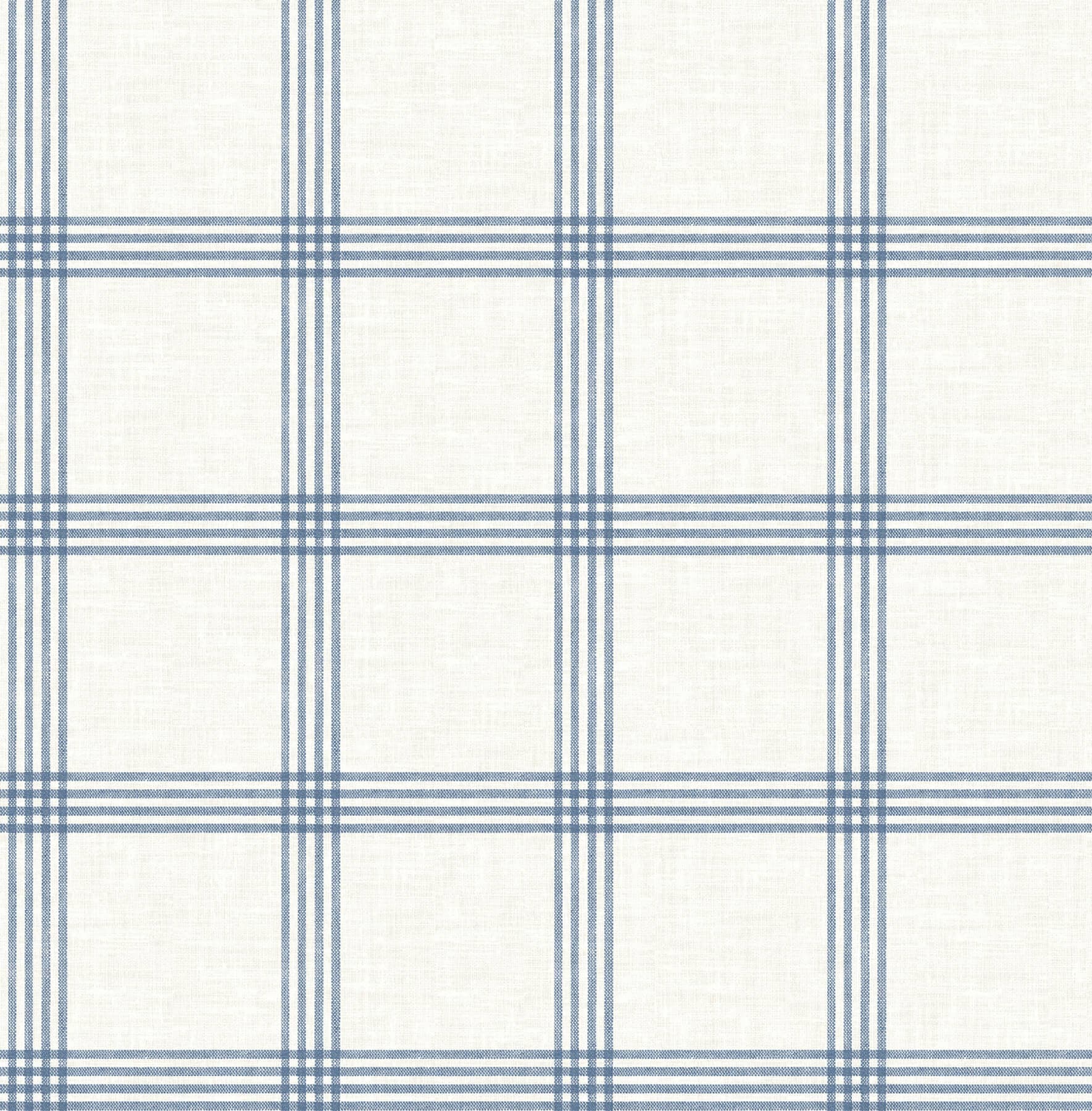 Twain Denim Plaid Wallpaper