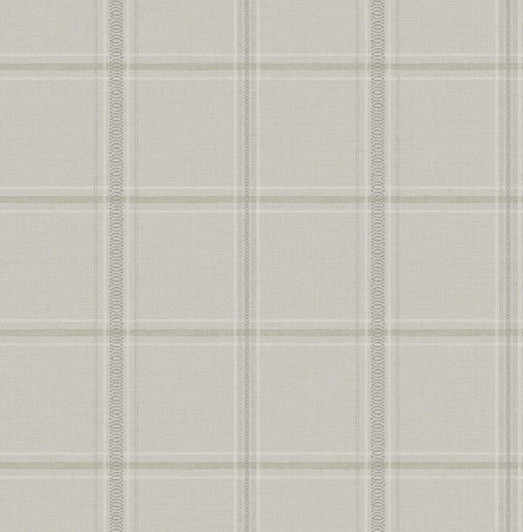 Auberge Taupe Plaid Wallpaper