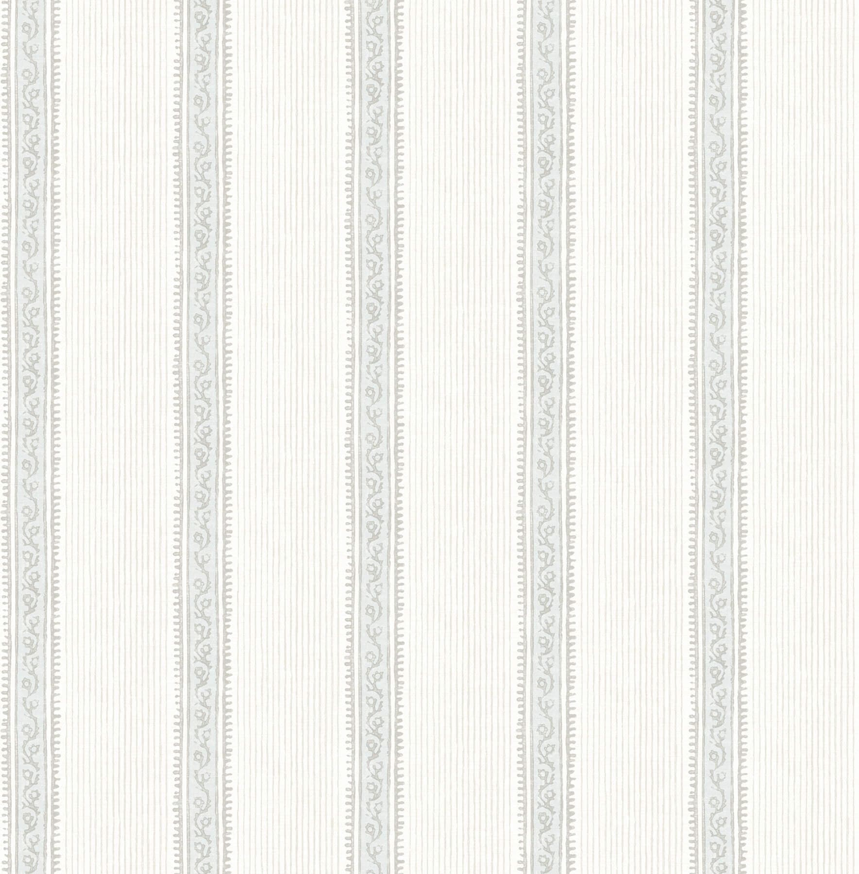 Mandevilla Light Blue Vine Stripe Wallpaper