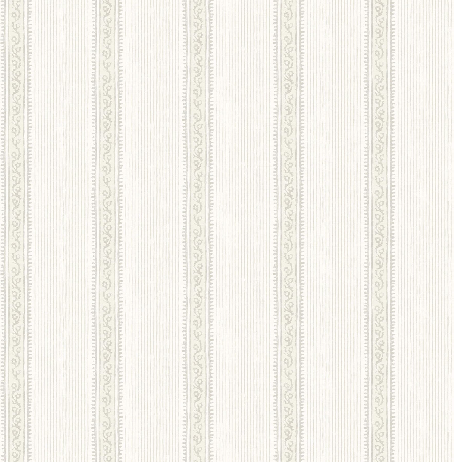 Mandevilla Beige Vine Stripe Wallpaper