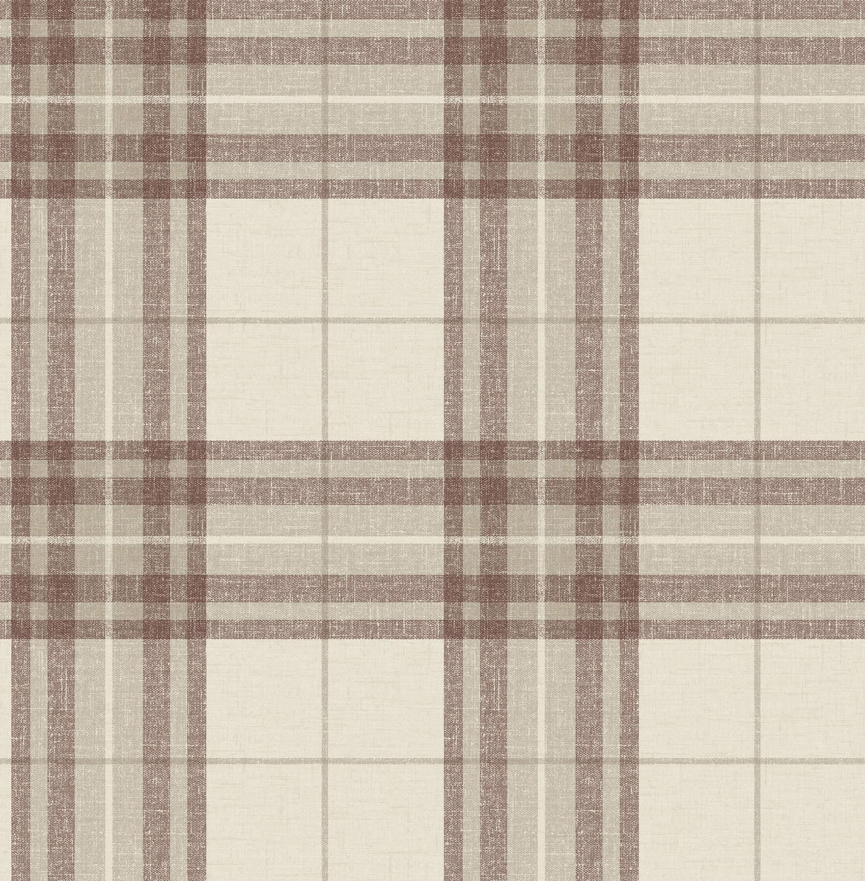 Cabin Check Rust Plaid Wallpaper