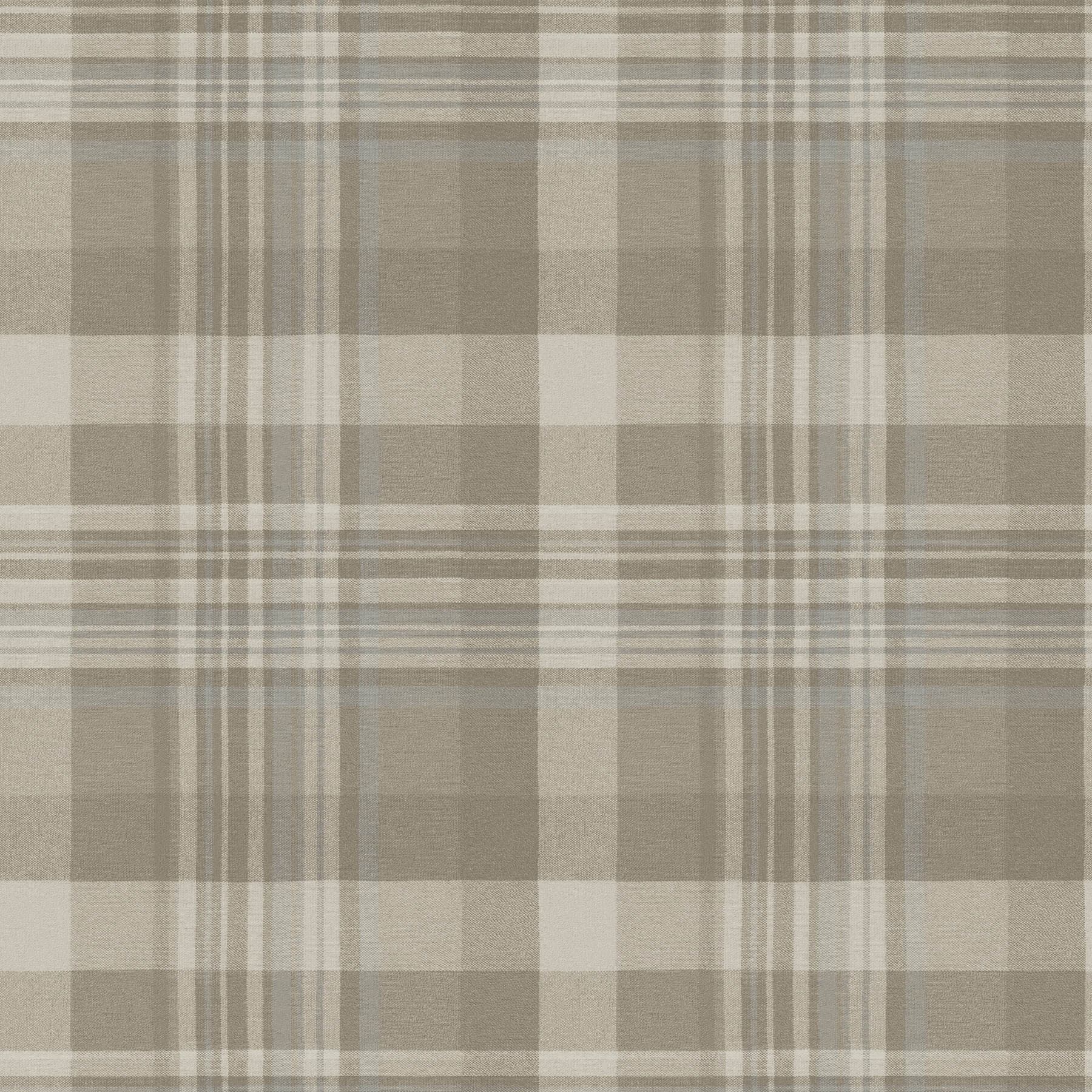 Dutton Plaid Light Brown Flannel Wallpaper