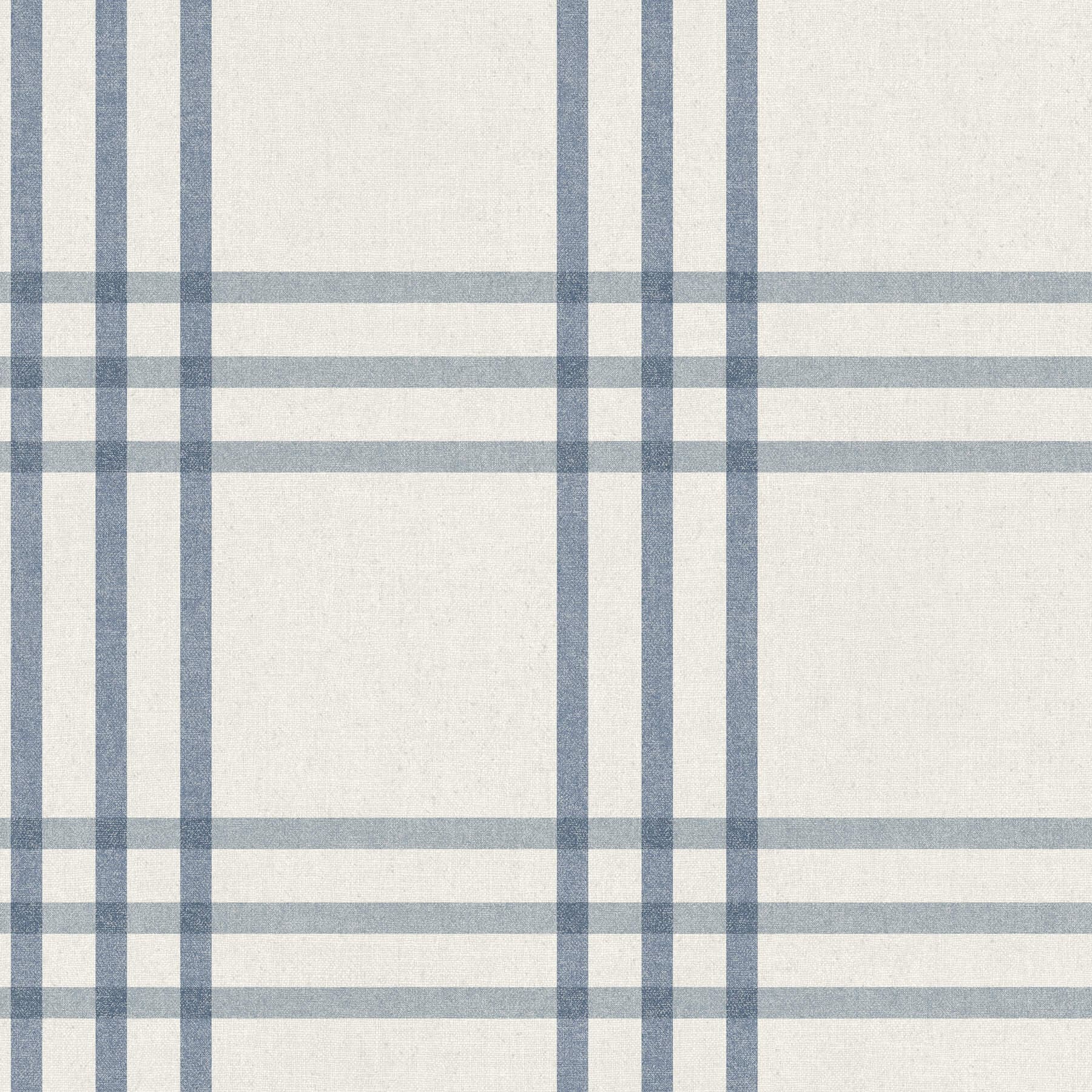 Fletcher Blue Plaid Wallpaper