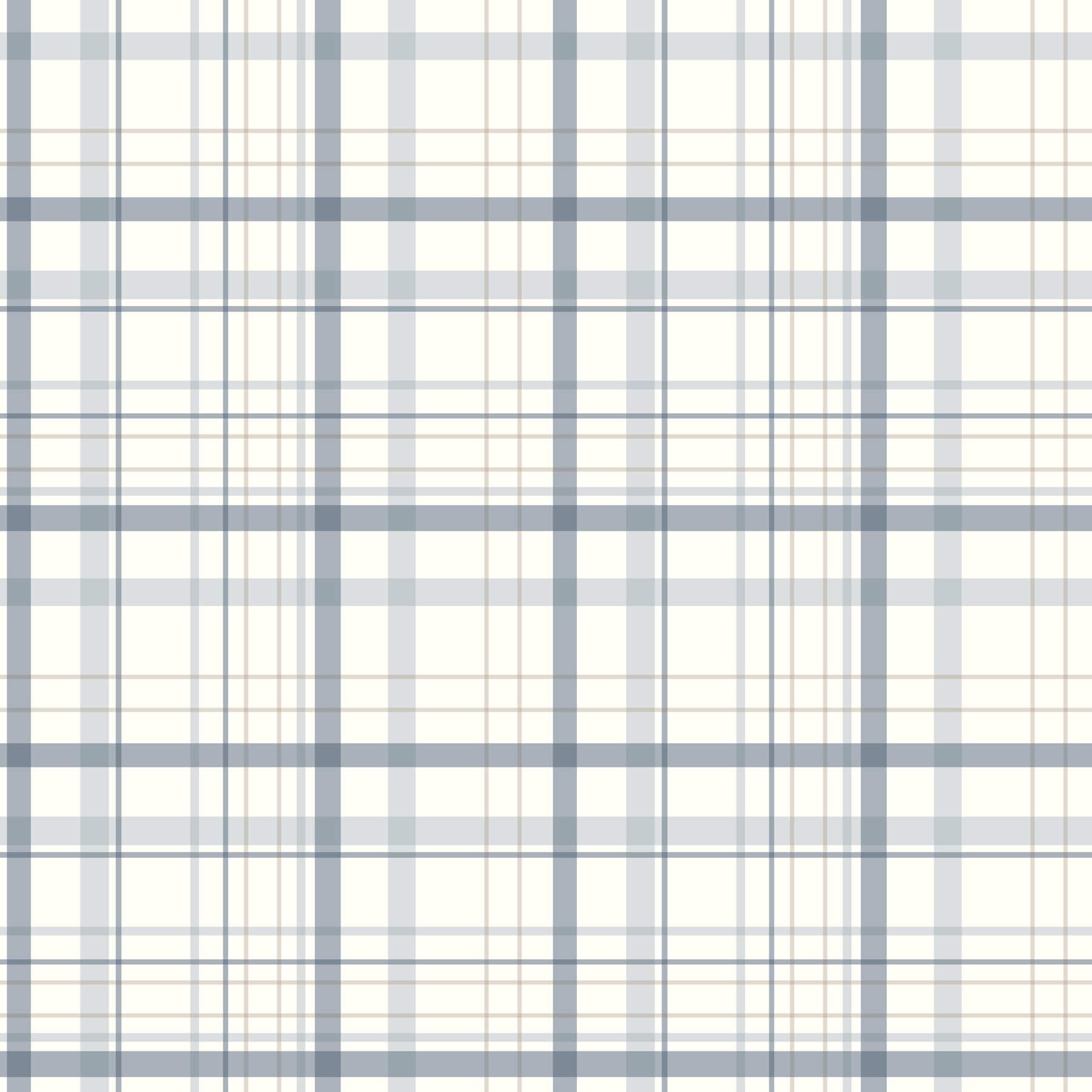 Burgess Blue Plaid Wallpaper
