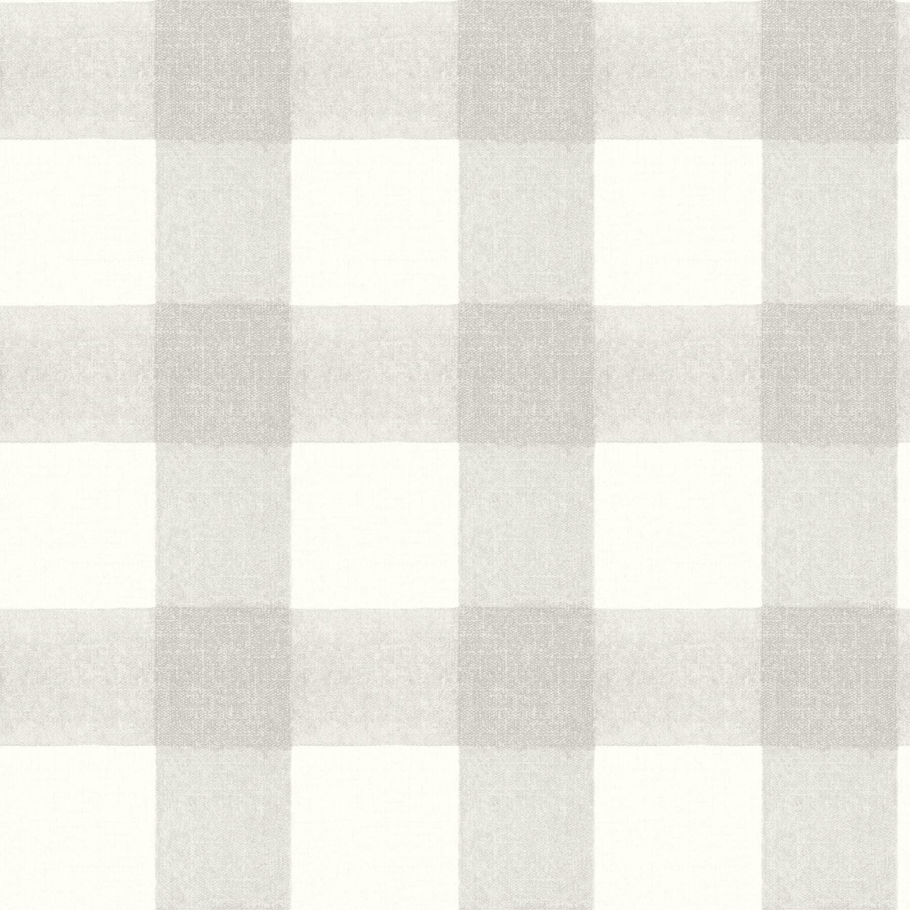 Thorpe Light Grey Plaid Wallpaper