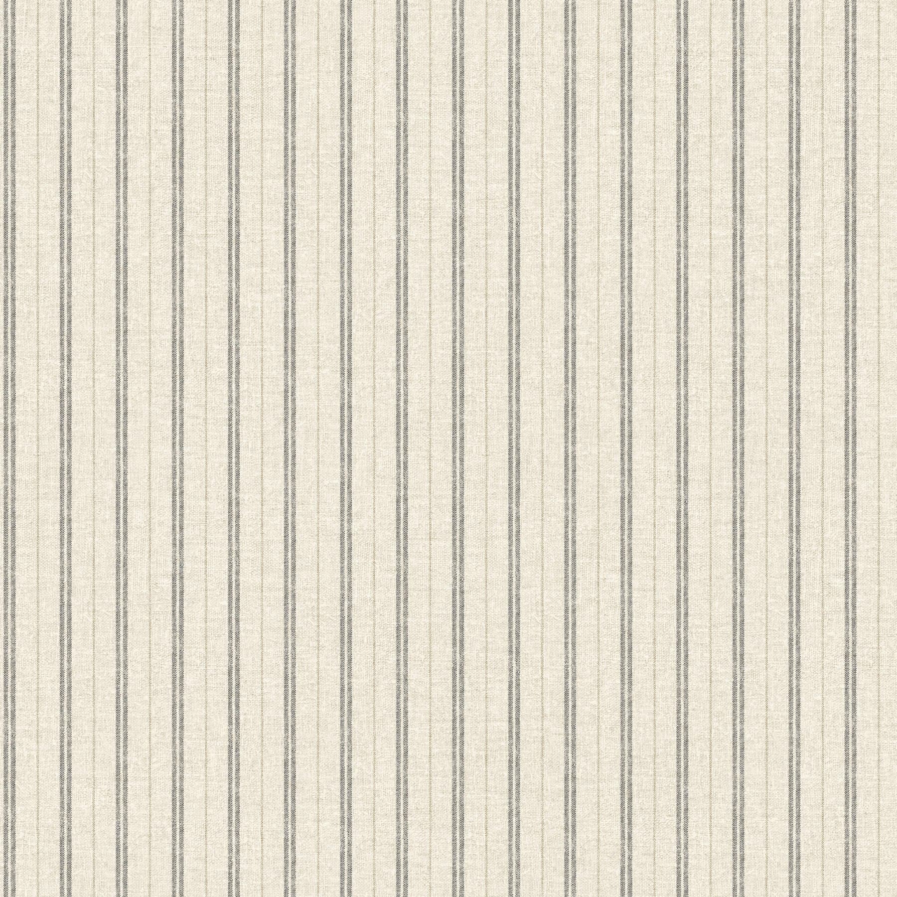 Harville Black Double Stripe Wallpaper