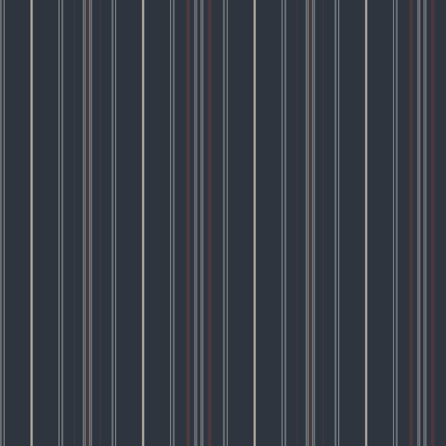 Lascelle Navy Modern Pinstripe Wallpaper