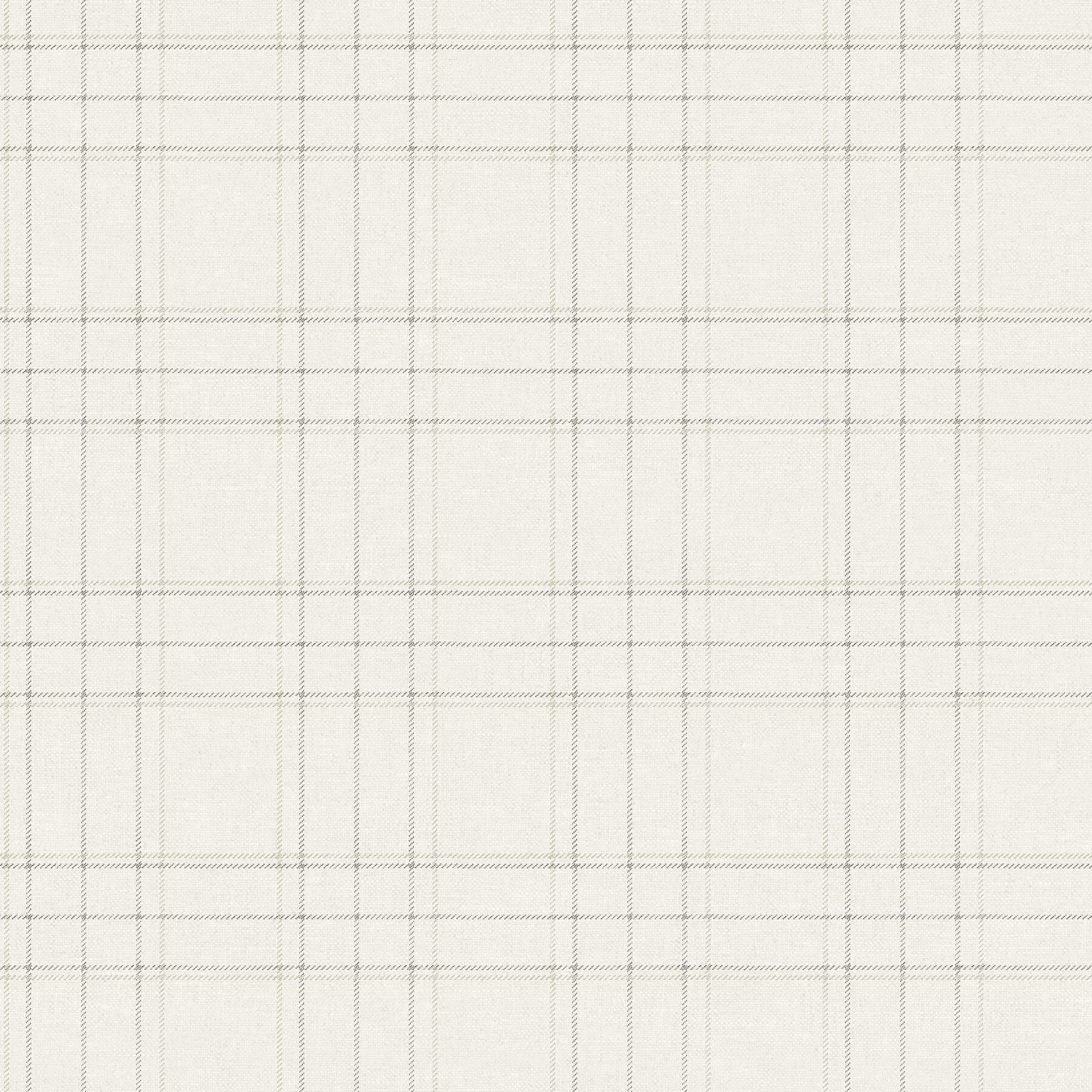Fox Hollow Ivory Dashed Plaid Wallpaper