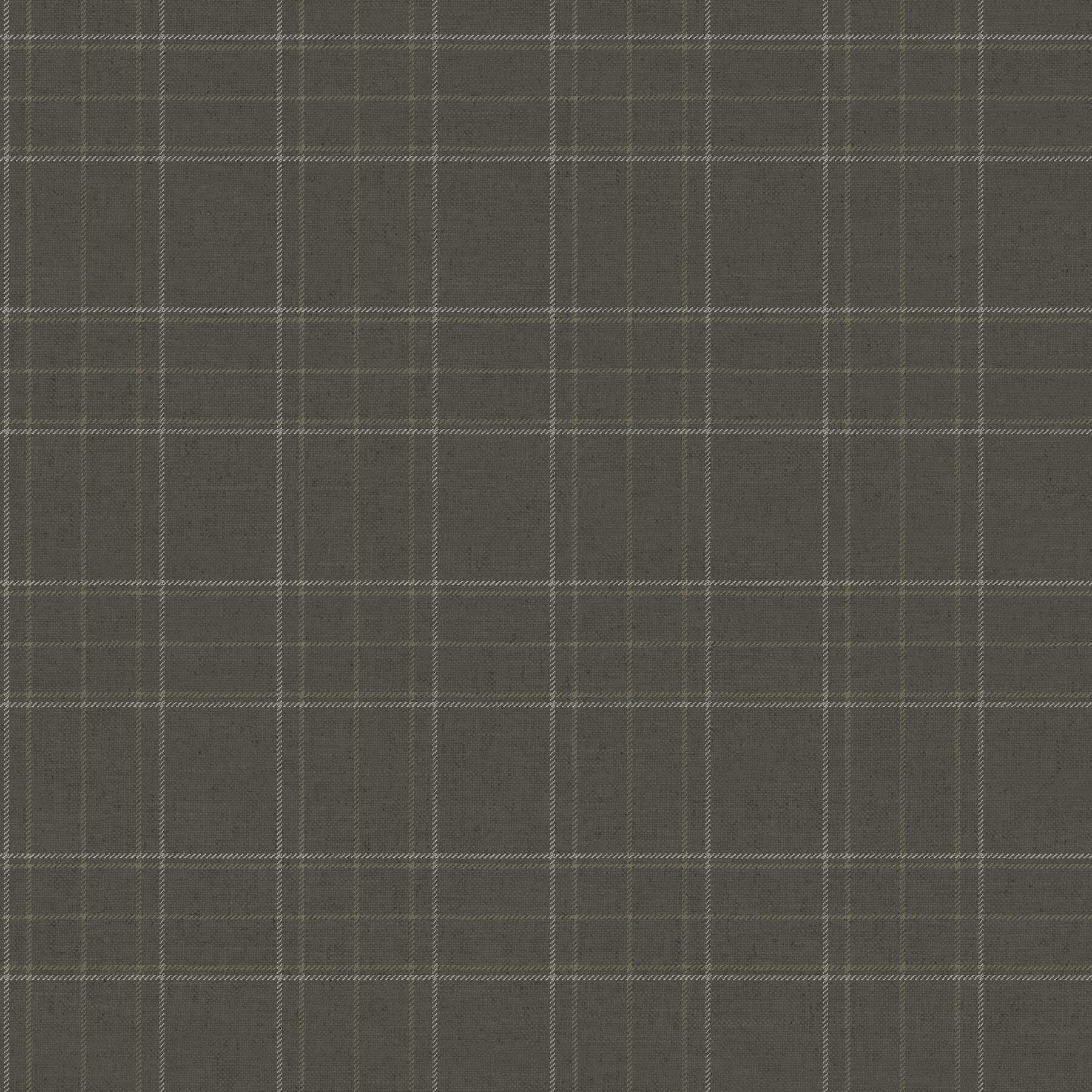 Fox Hollow Charcoal Dashed Plaid Wallpaper