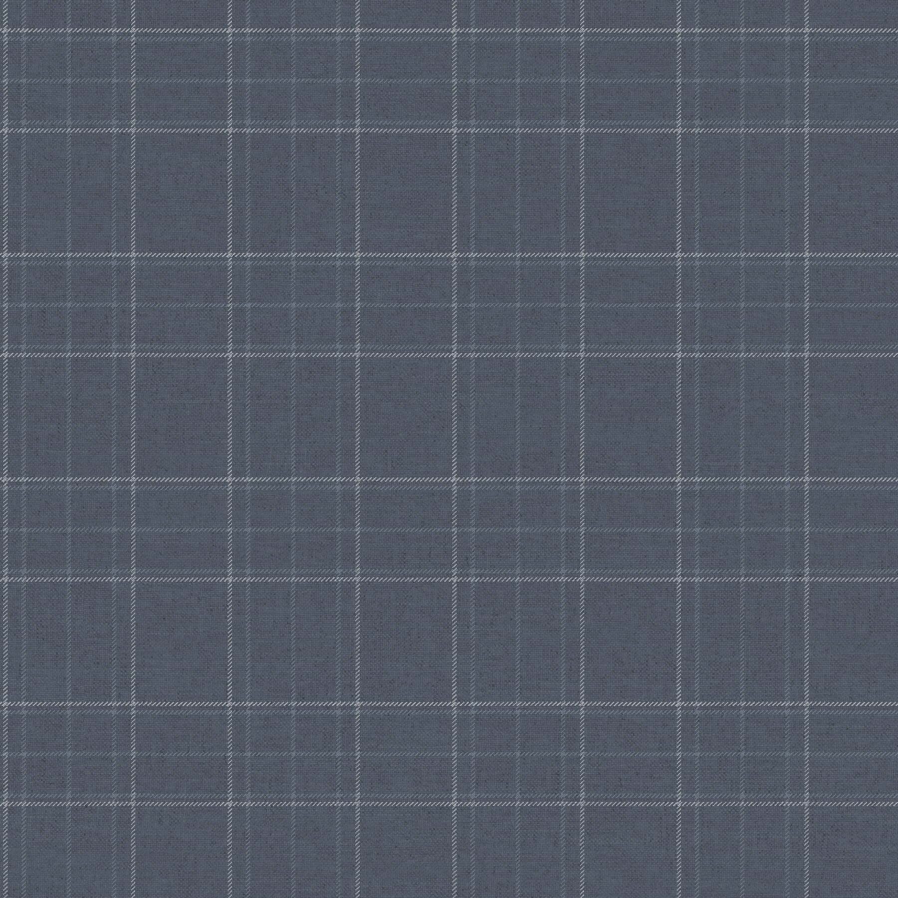Fox Hollow Dark Blue Dashed Plaid Wallpaper