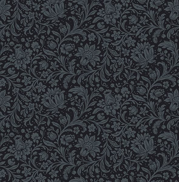 Hague Dark Blue Floral Trail Wallpaper