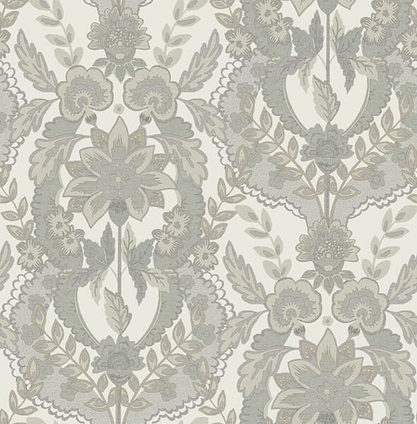 Collins Light Blue Damask Wallpaper
