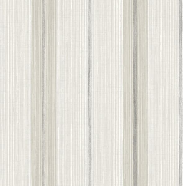 Ames Grey Linen Stripe Wallpaper