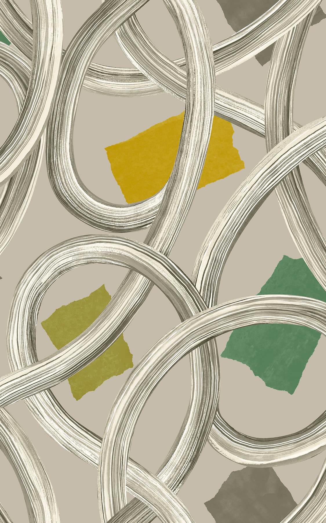 Calix Grey Twisted Geo+ Wallpaper